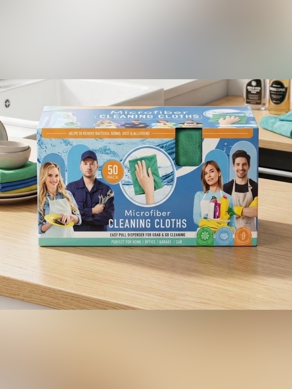 Microfiber Cleaning Cloths 50-Pack - Green